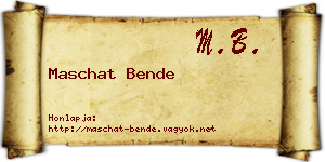 Maschat Bende névjegykártya